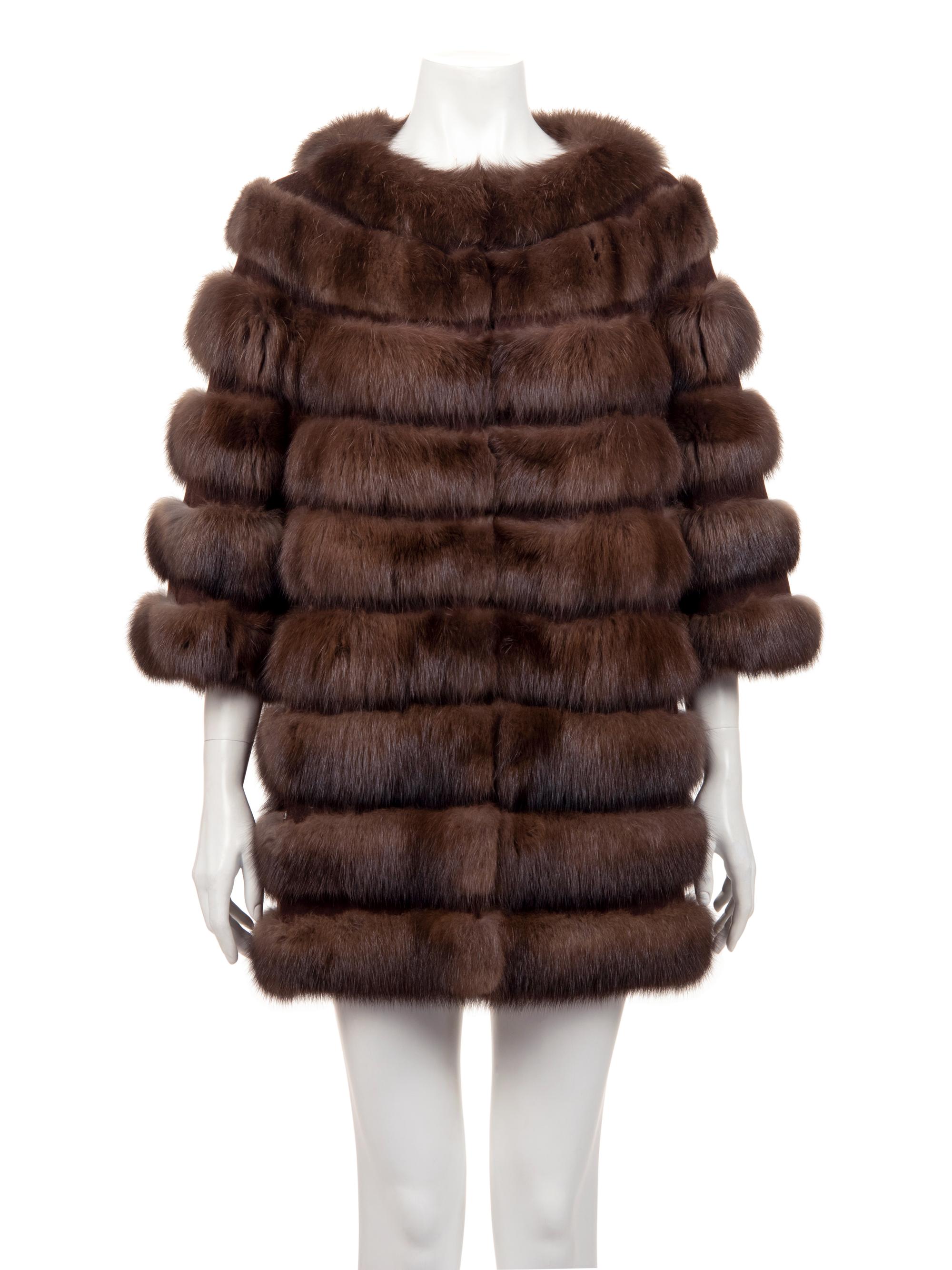 J. Mendel Natural Barguzine Sable and Suede Stroller Coat