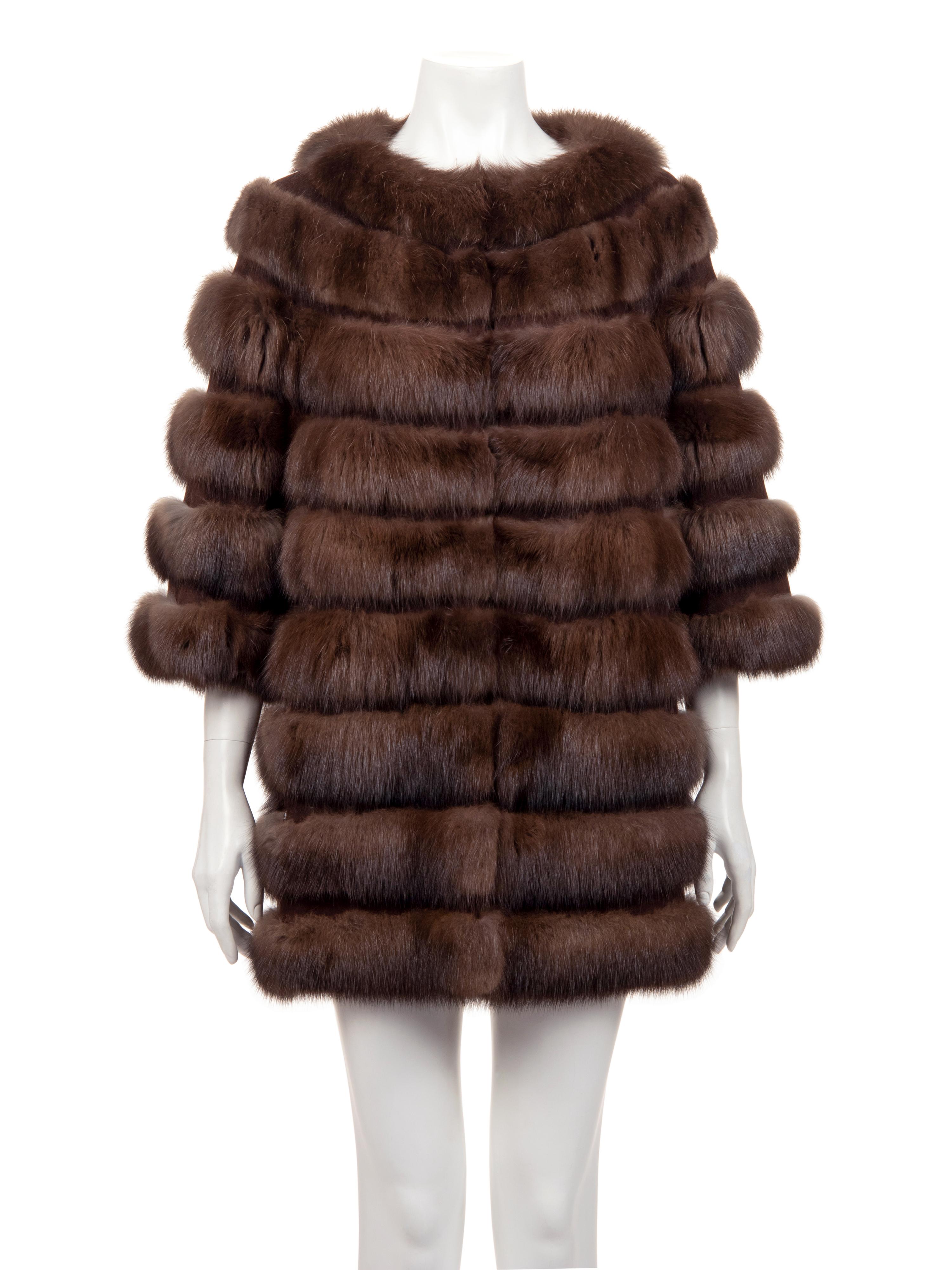 J. Mendel Natural Barguzine Sable and Suede Stroller Coat
