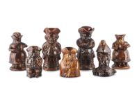 Seven Rockingham Glaze Toby Jugs