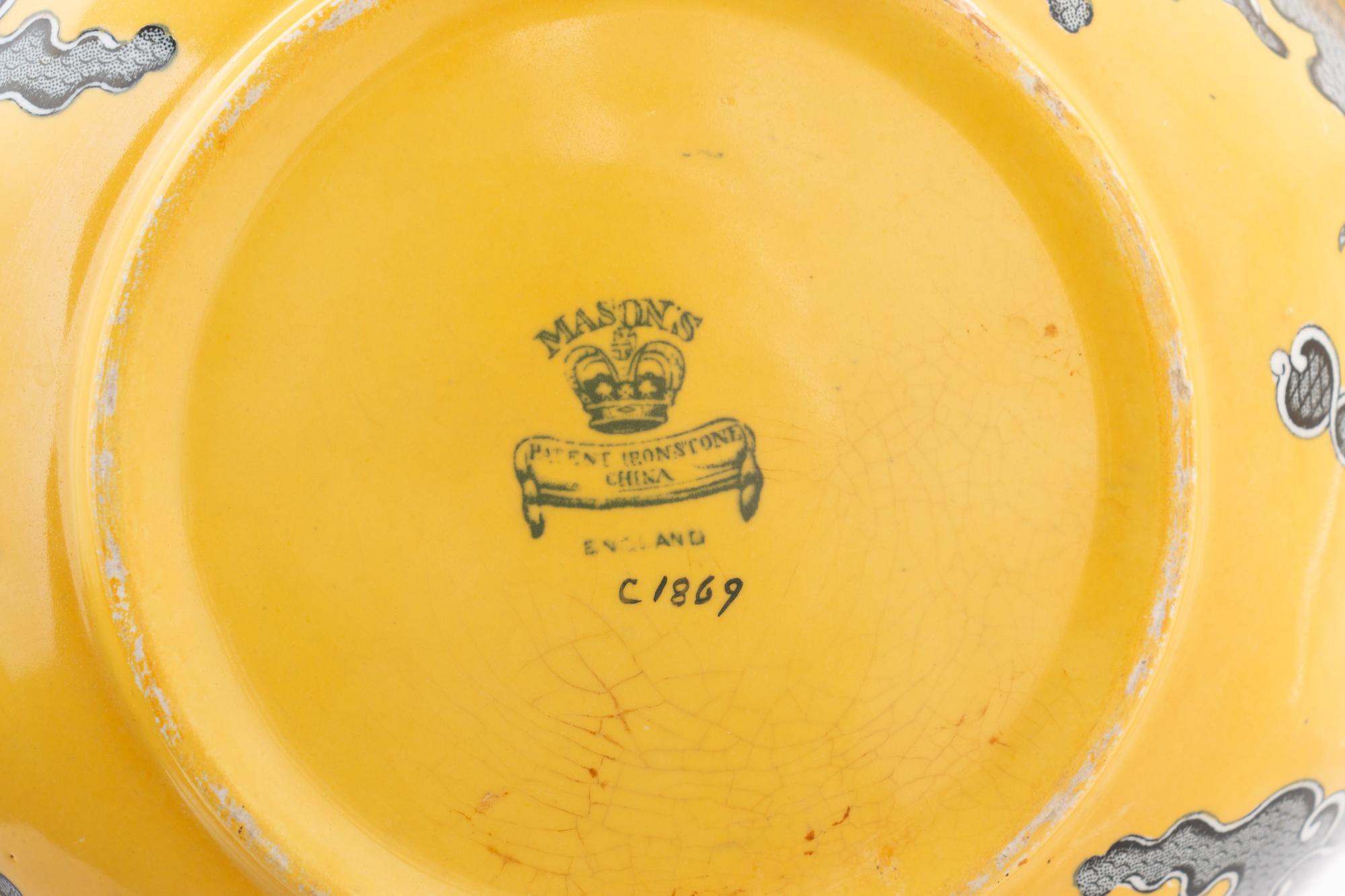 A Group Yellow and Cobalt Decorated Table Wares
