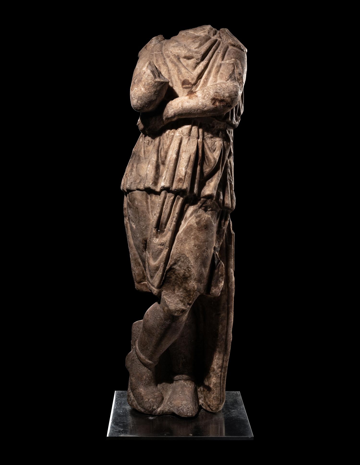 A Roman Marble Trapezophorus in the Form of a Barbarian Captive