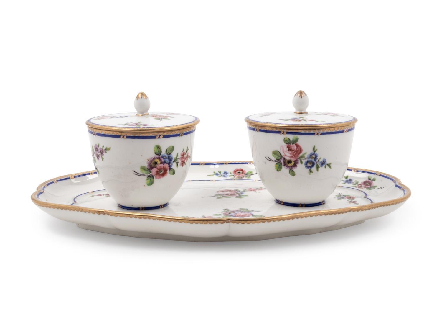 A S è vres Style Porcelain Confiture Stand