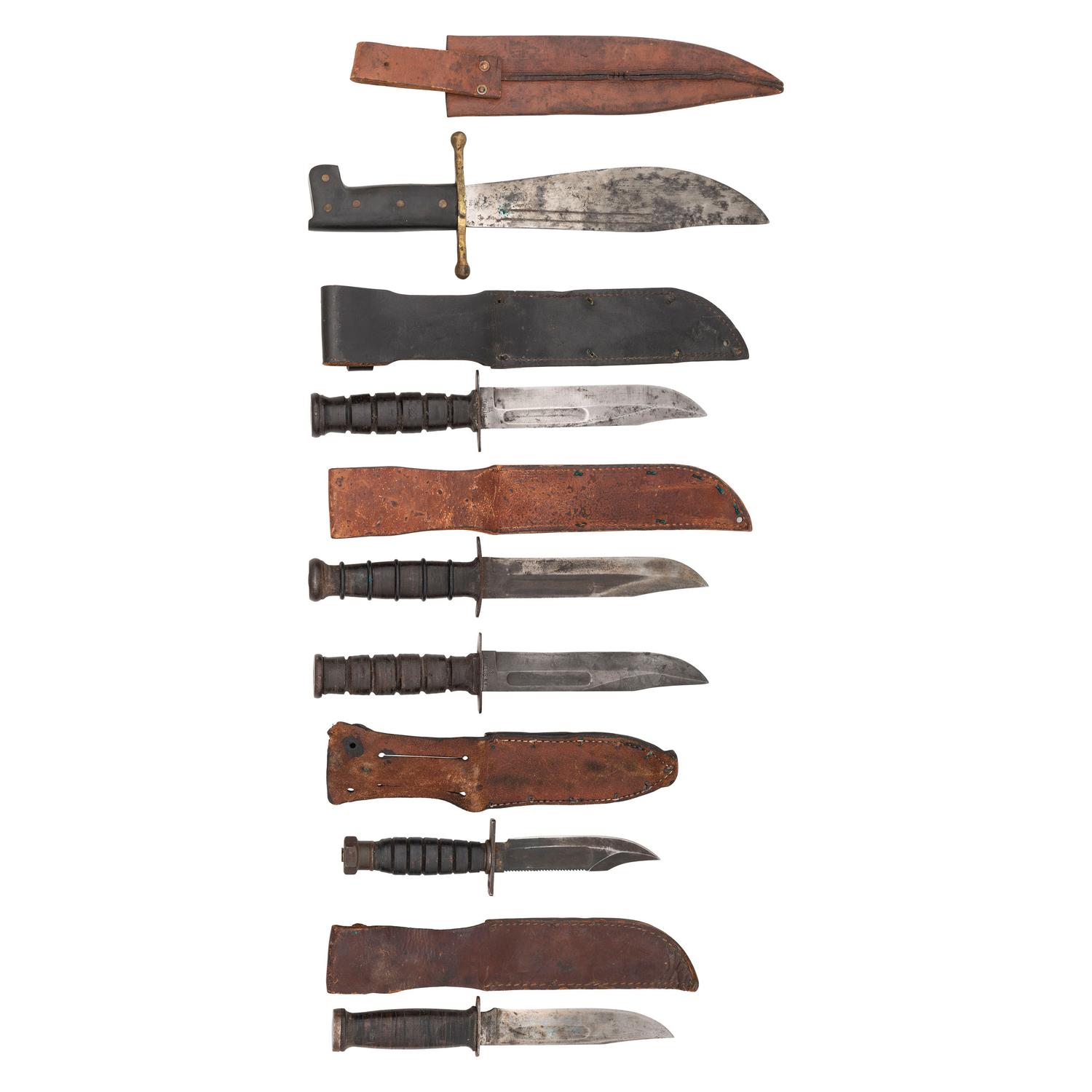 Lot of WWII through Post-Vietnam Era U.S. Fighting & Survival Knives