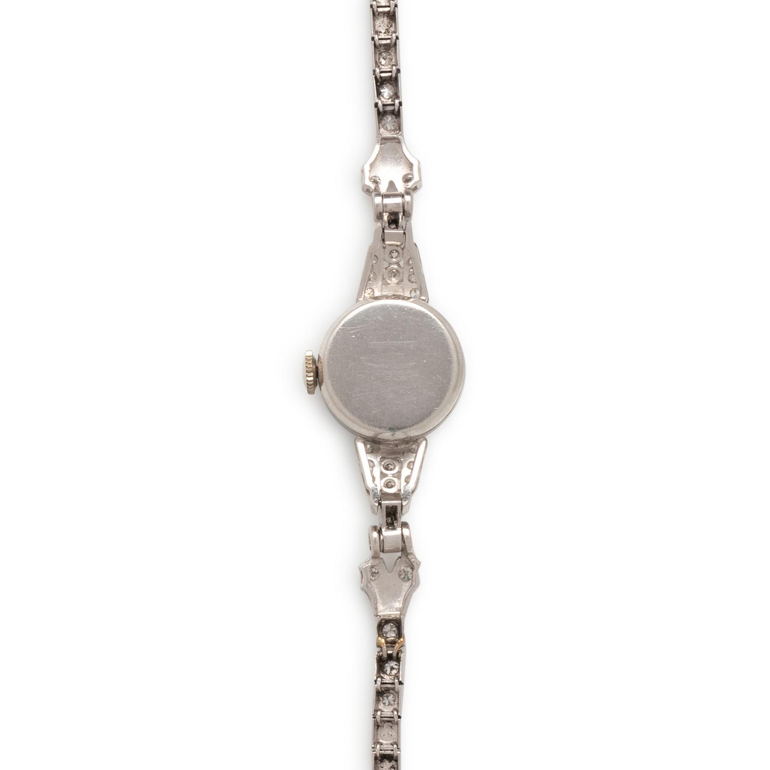 WALTHAM, PLATINUM AND DIAMOND WATCH
