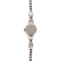 WALTHAM, PLATINUM AND DIAMOND WATCH