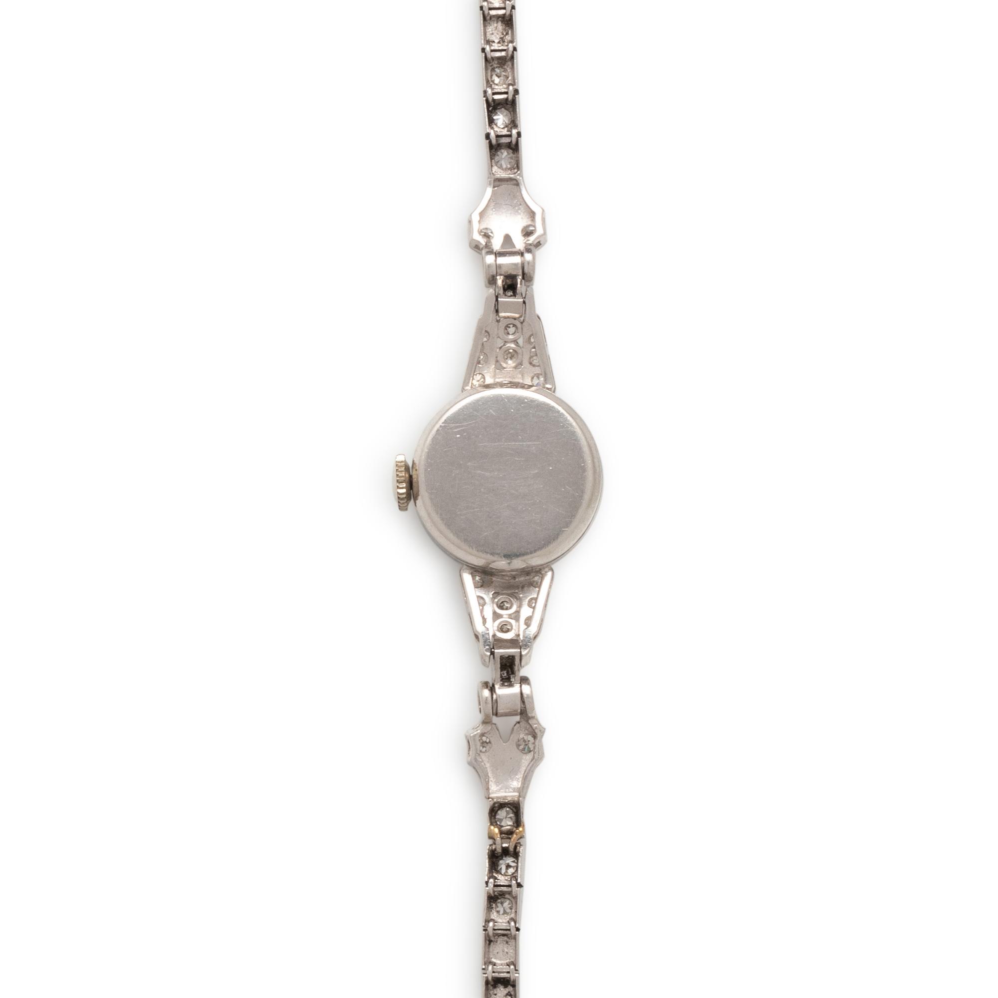 WALTHAM, PLATINUM AND DIAMOND WATCH