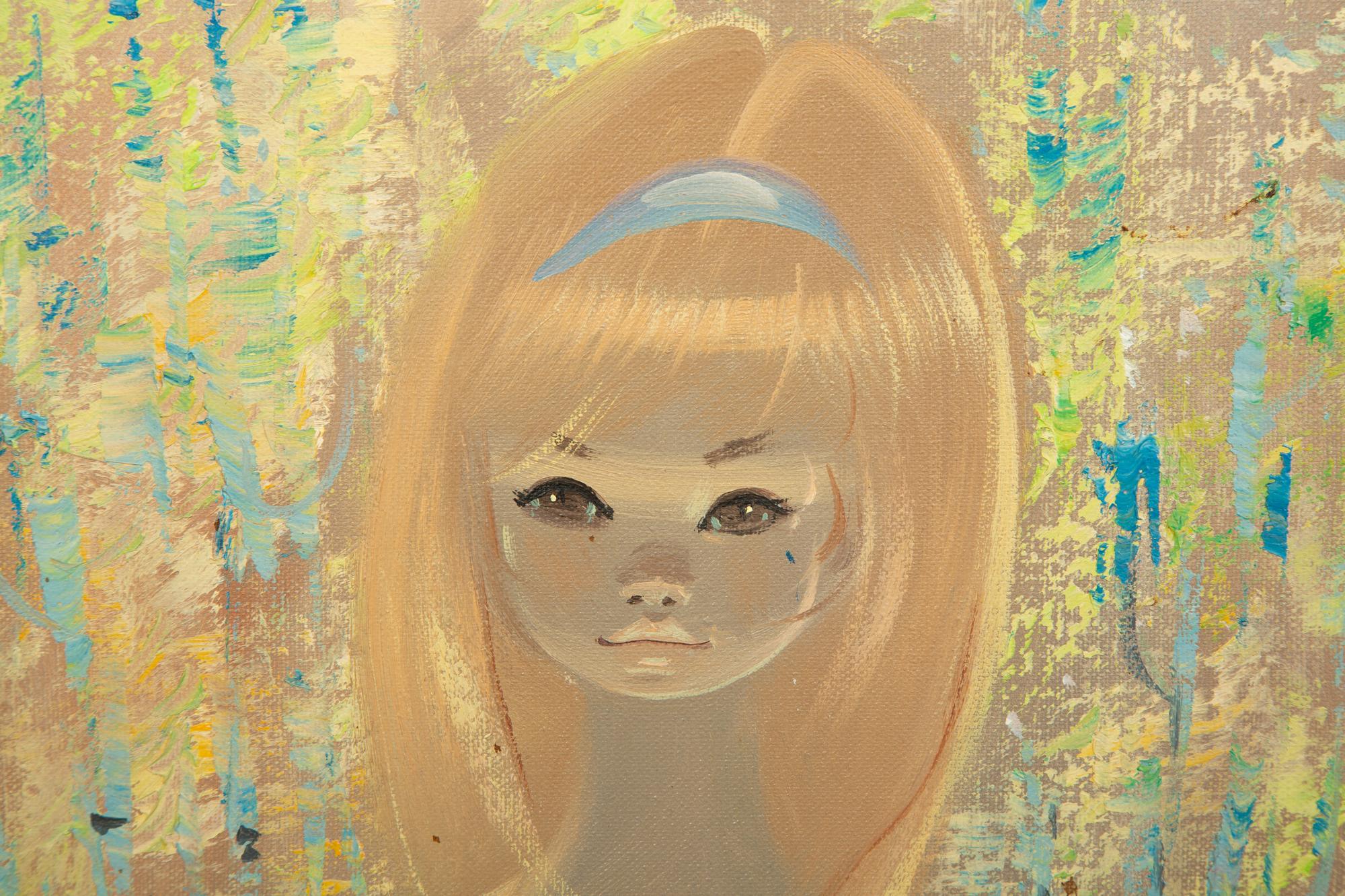 Blonde Girl on Floral Ground