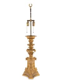 A Neoclassical Style Gilt Bronze Table Lamp