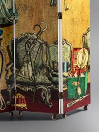 'Portico con Paesaggio' / 'Angolo di Spogliatoio' Folding Screen, c. 1956 Fornasetti Milano, Italy