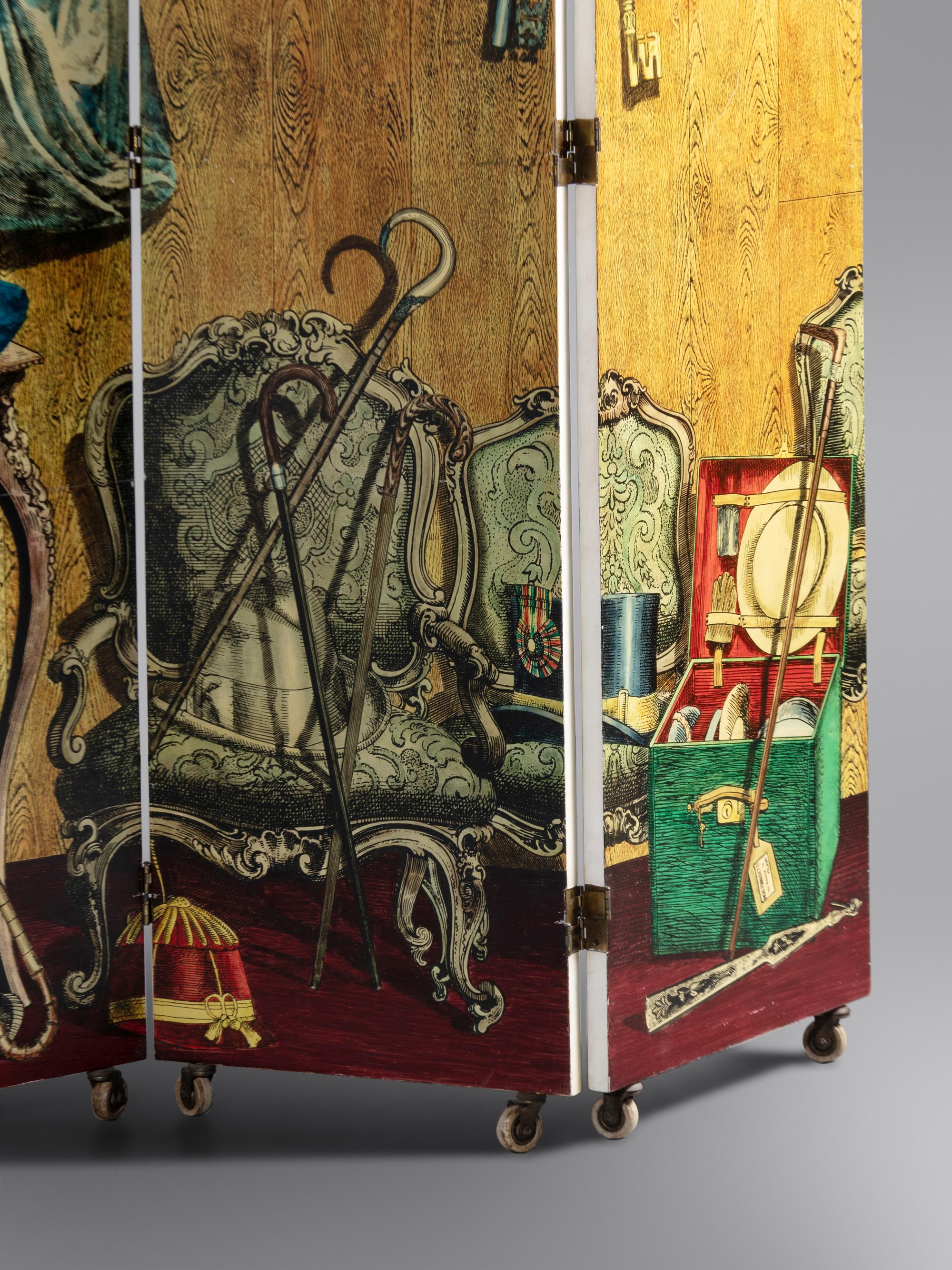'Portico con Paesaggio' / 'Angolo di Spogliatoio' Folding Screen, c. 1956 Fornasetti Milano, Italy