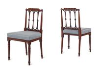 A Pair of Federal Inlaid Mahogany Side Chairs