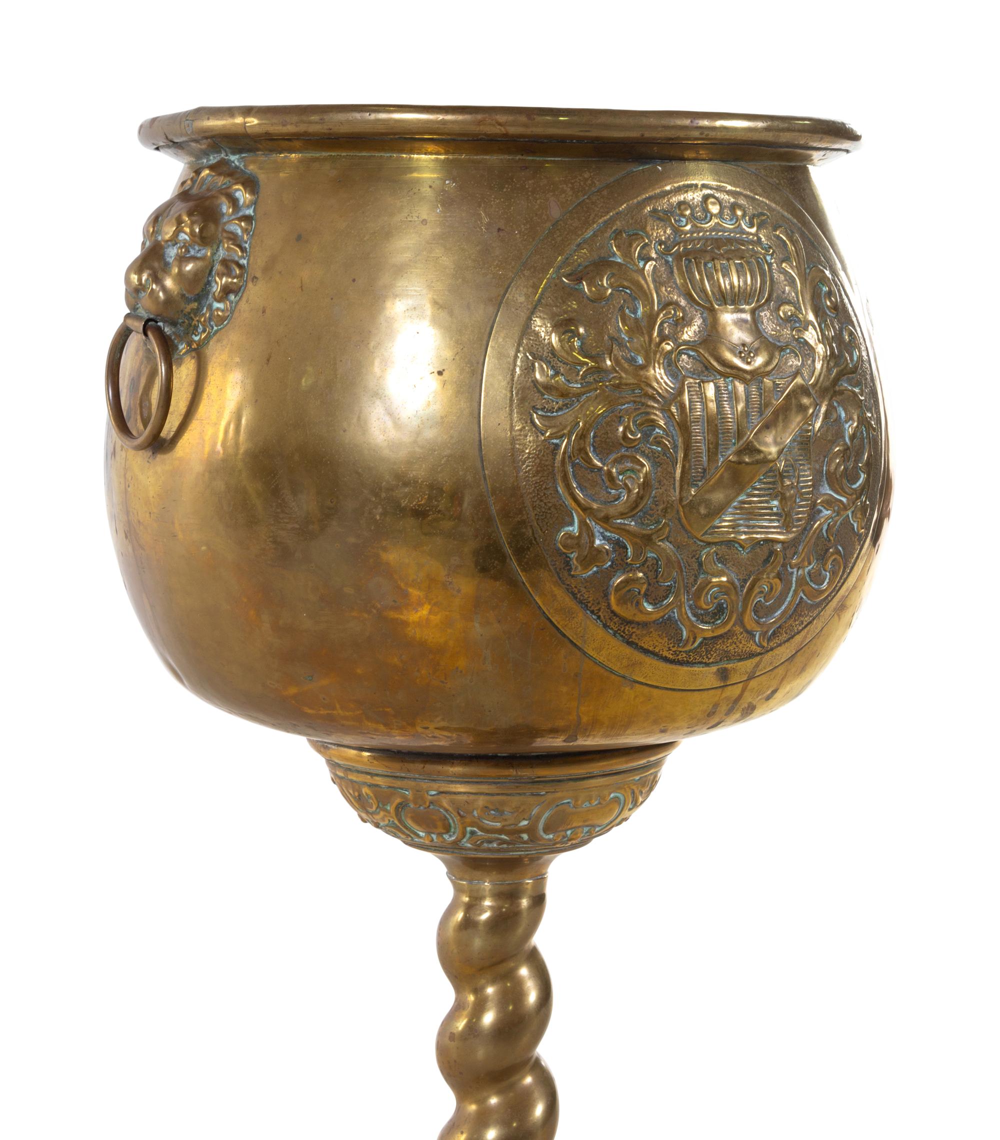A Continental Brass Jardinière