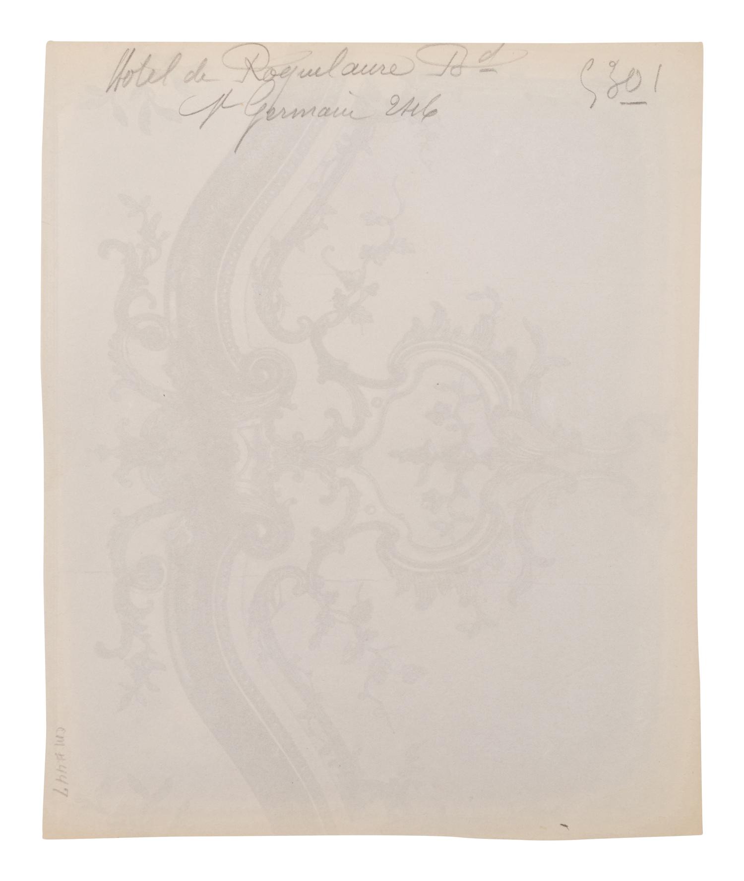A group of six photographs depicting early 20th Century Parisian architectural details (Saints-Gervais-et-Protais, 1903-1904; Ambassade d'Autriche, 57 rue de Varenne, 1905; La Monnaie-quai Conti [5234], 1905-1906; Hôtel de Roquelaure, boulevard Saint-Germain, 246, 1905-1906; Hôtel de la Duchesse, de Narbonne, rue Varenne 45, 1907; [Cluny–Diane Chasseresse. Art Français. École J. Goujon], 1911)
