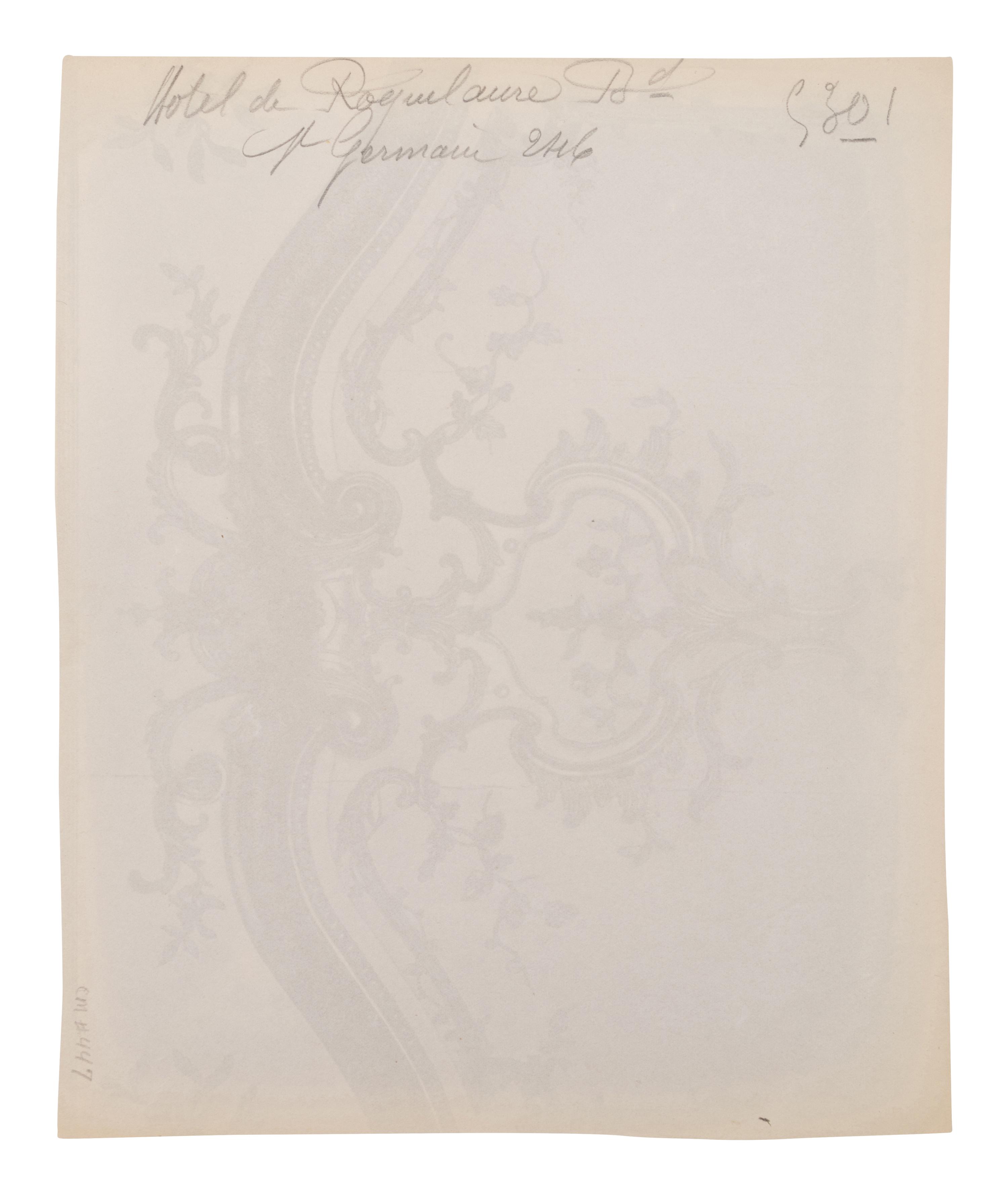 A group of six photographs depicting early 20th Century Parisian architectural details (Saints-Gervais-et-Protais, 1903-1904; Ambassade d'Autriche, 57 rue de Varenne, 1905; La Monnaie-quai Conti [5234], 1905-1906; Hôtel de Roquelaure, boulevard Saint-Germain, 246, 1905-1906; Hôtel de la Duchesse, de Narbonne, rue Varenne 45, 1907; [Cluny–Diane Chasseresse. Art Français. École J. Goujon], 1911)