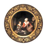 A Berlin (K.P.M.) Porcelain Cabinet Plate Depicting "Herring Seller and Boy" After Gerrit Dou