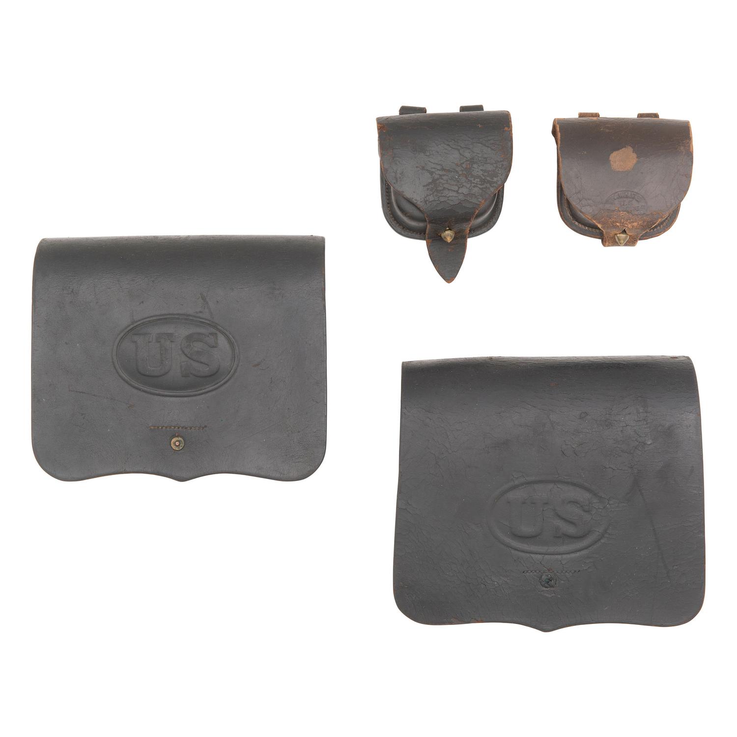 Two US Pattern July of 1864 Type II Cartridge Boxes and Two Cap Pouches