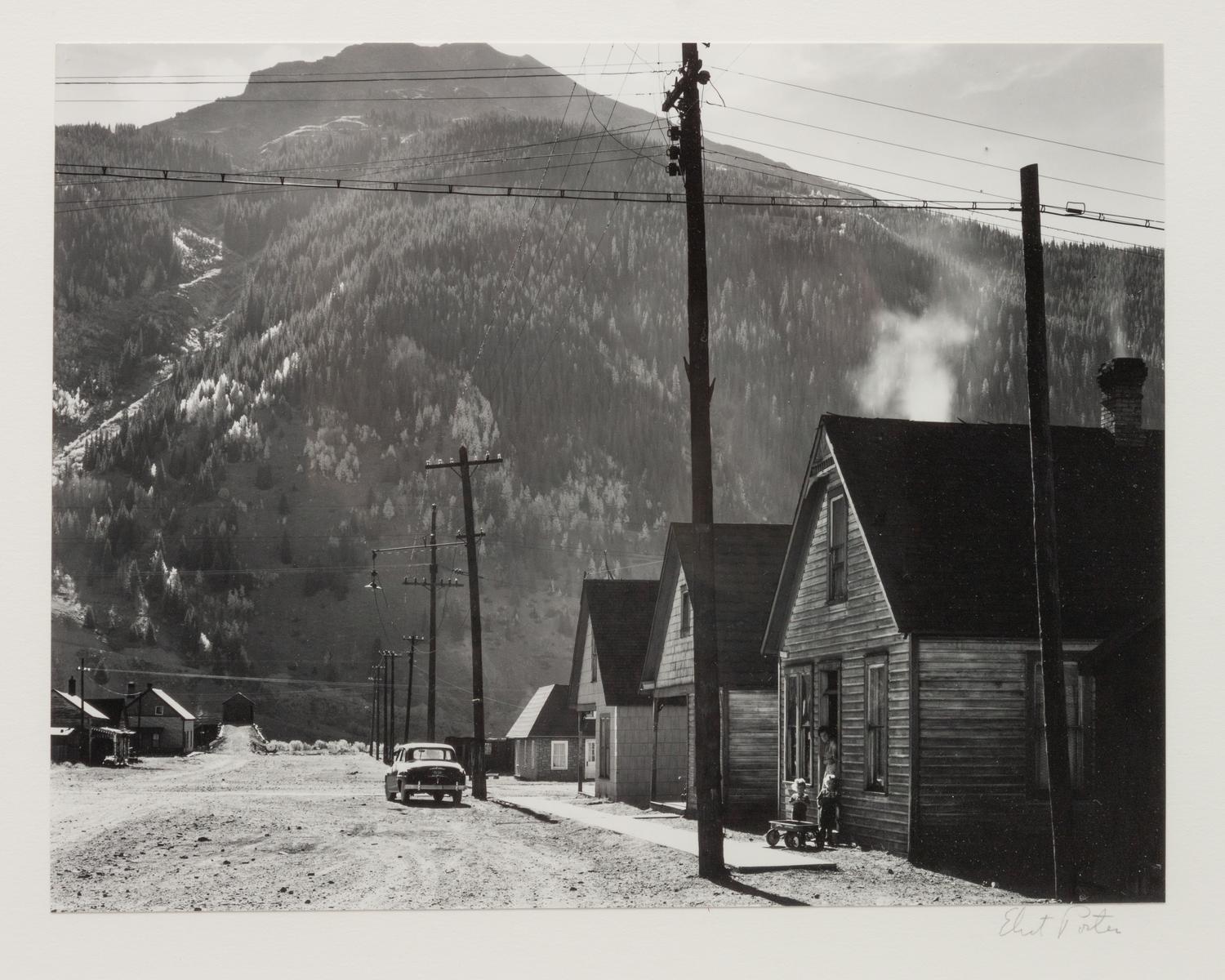 Untitled (Dirt road, two children with wagon) , 1930s-40s