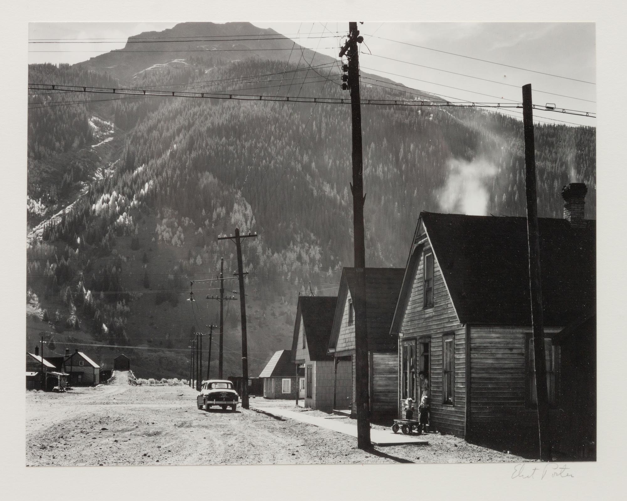 Untitled (Dirt road, two children with wagon) , 1930s-40s
