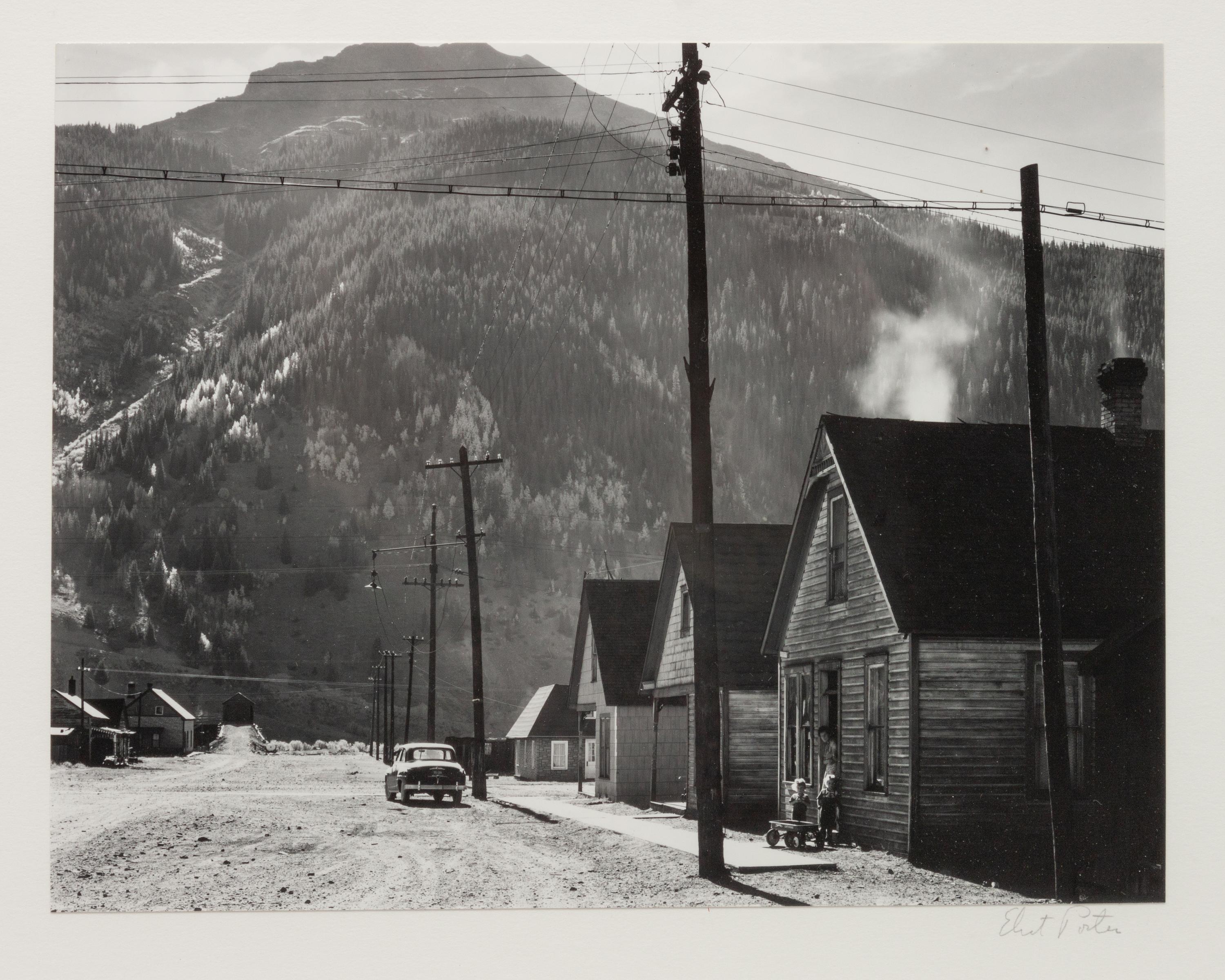 Untitled (Dirt road, two children with wagon) , 1930s-40s