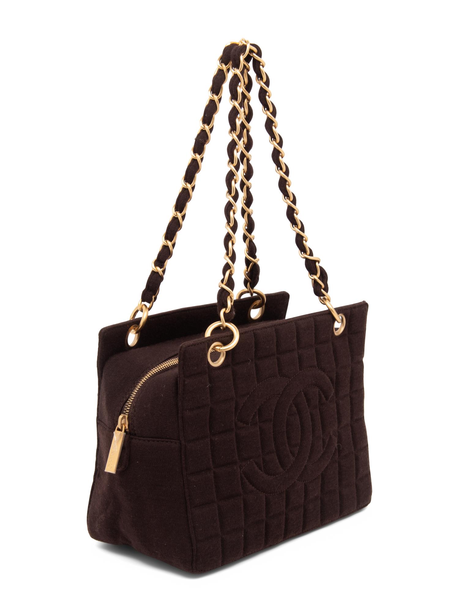 Chanel, Dark Brown Jersey Handbag