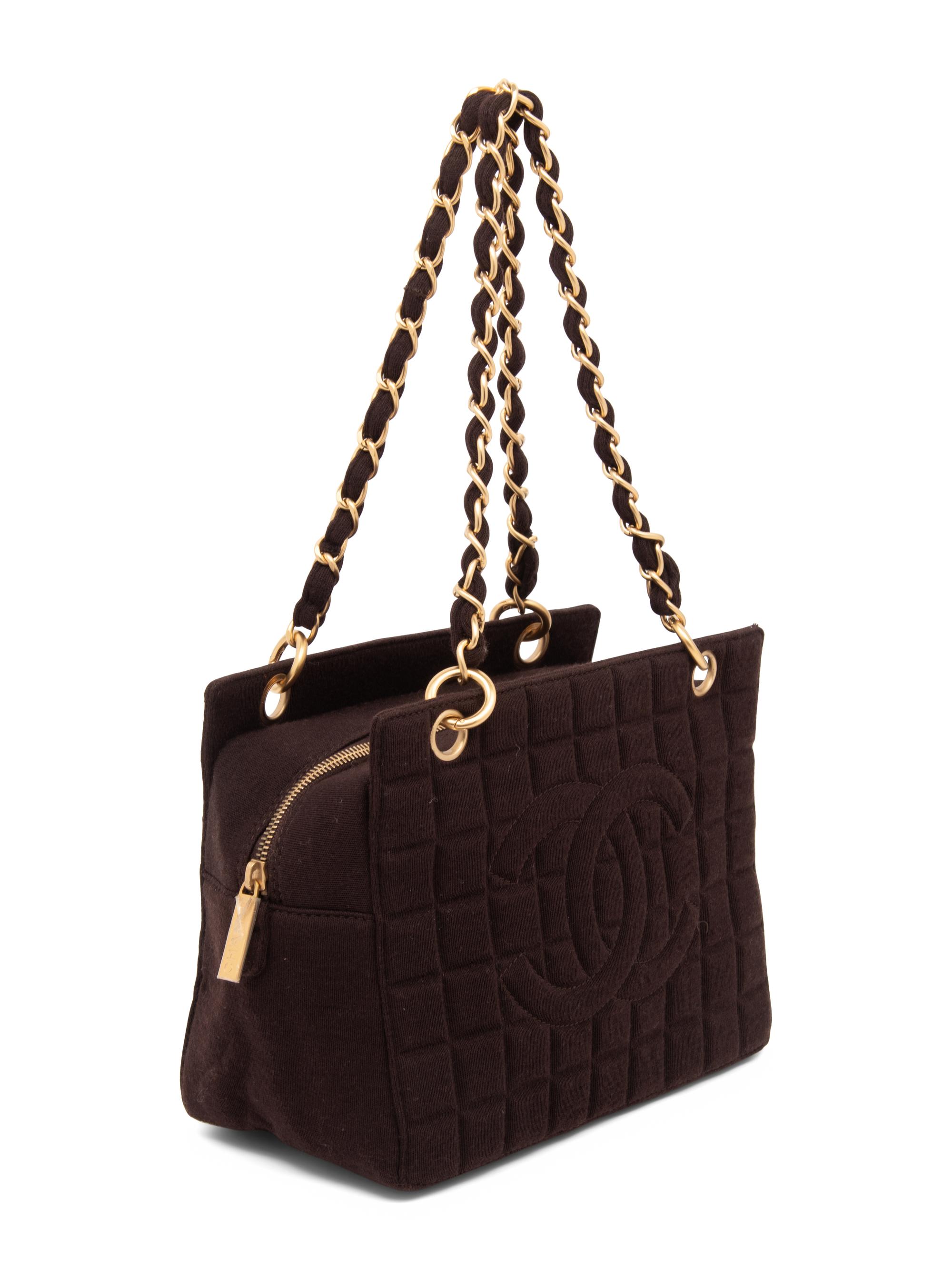 Chanel, Dark Brown Jersey Handbag
