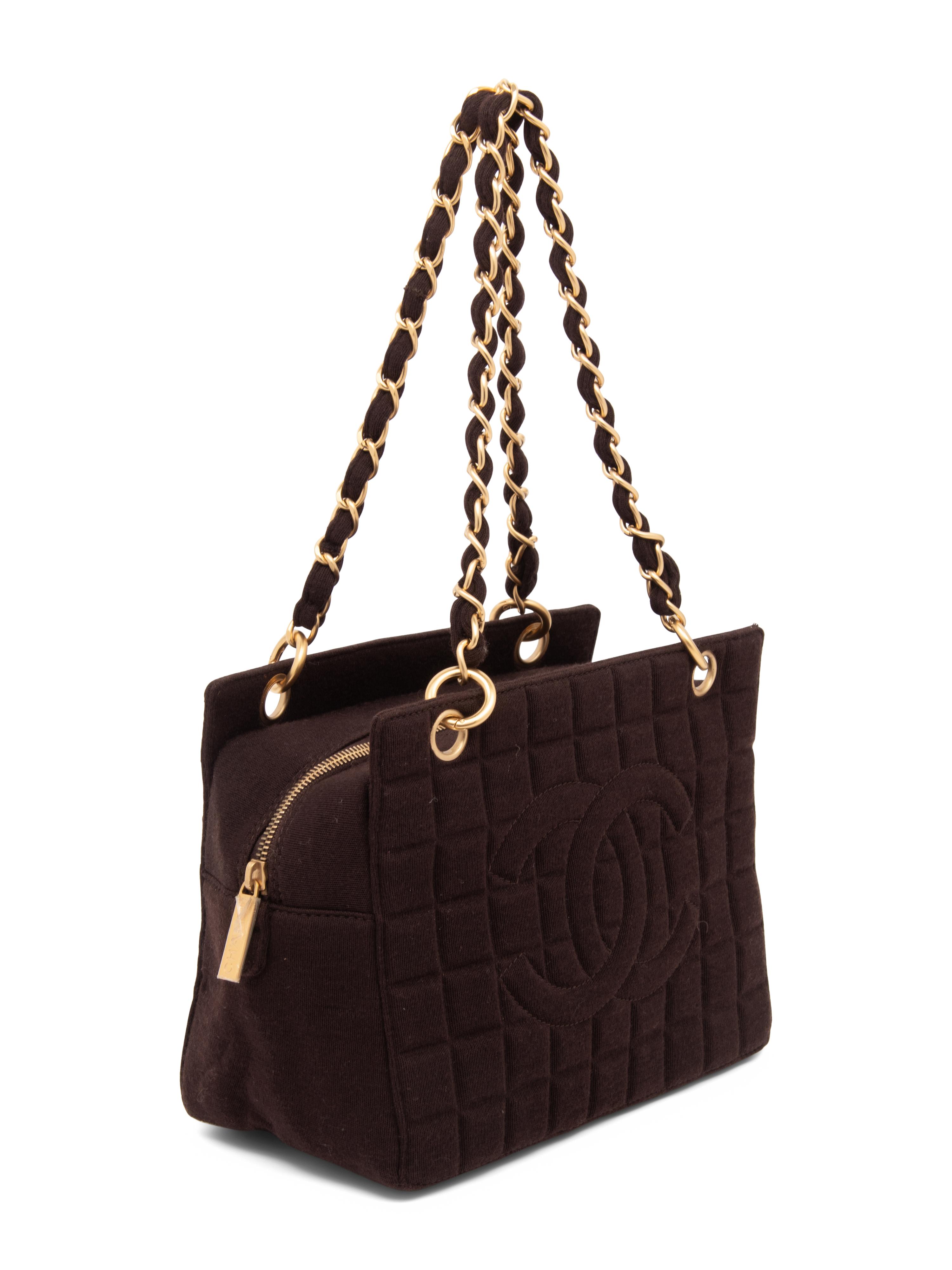 Chanel, Dark Brown Jersey Handbag