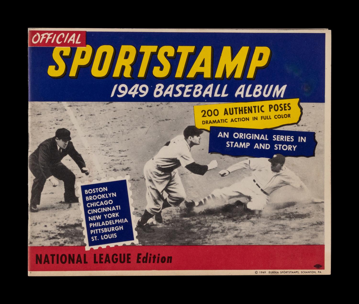 A 1949 Baseball Sports Stamp Album National League Edition Complete With Jackie Robinson Stamp