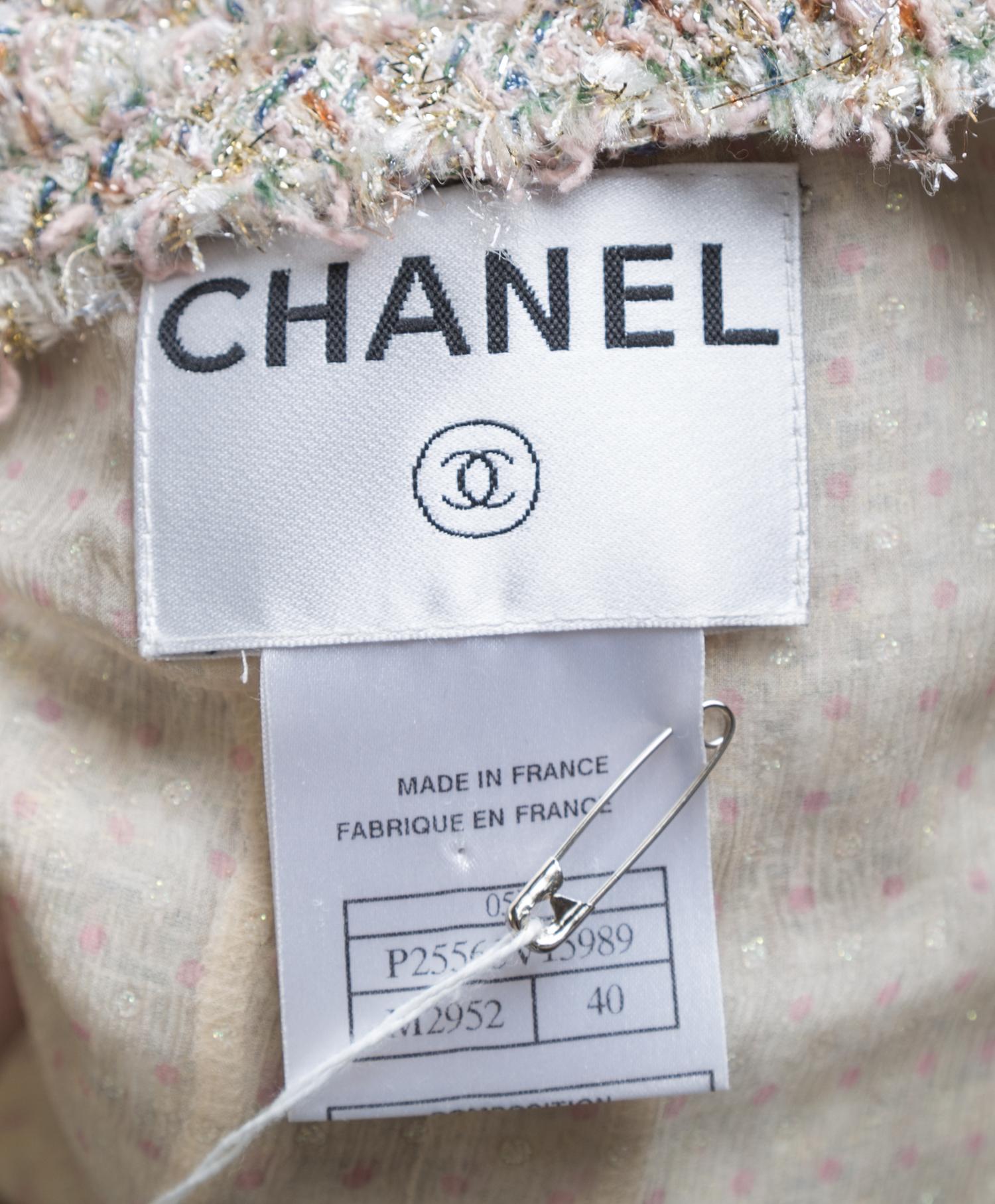 A Chanel Multicolor Boucle Shimmer Jacket, Size 40.