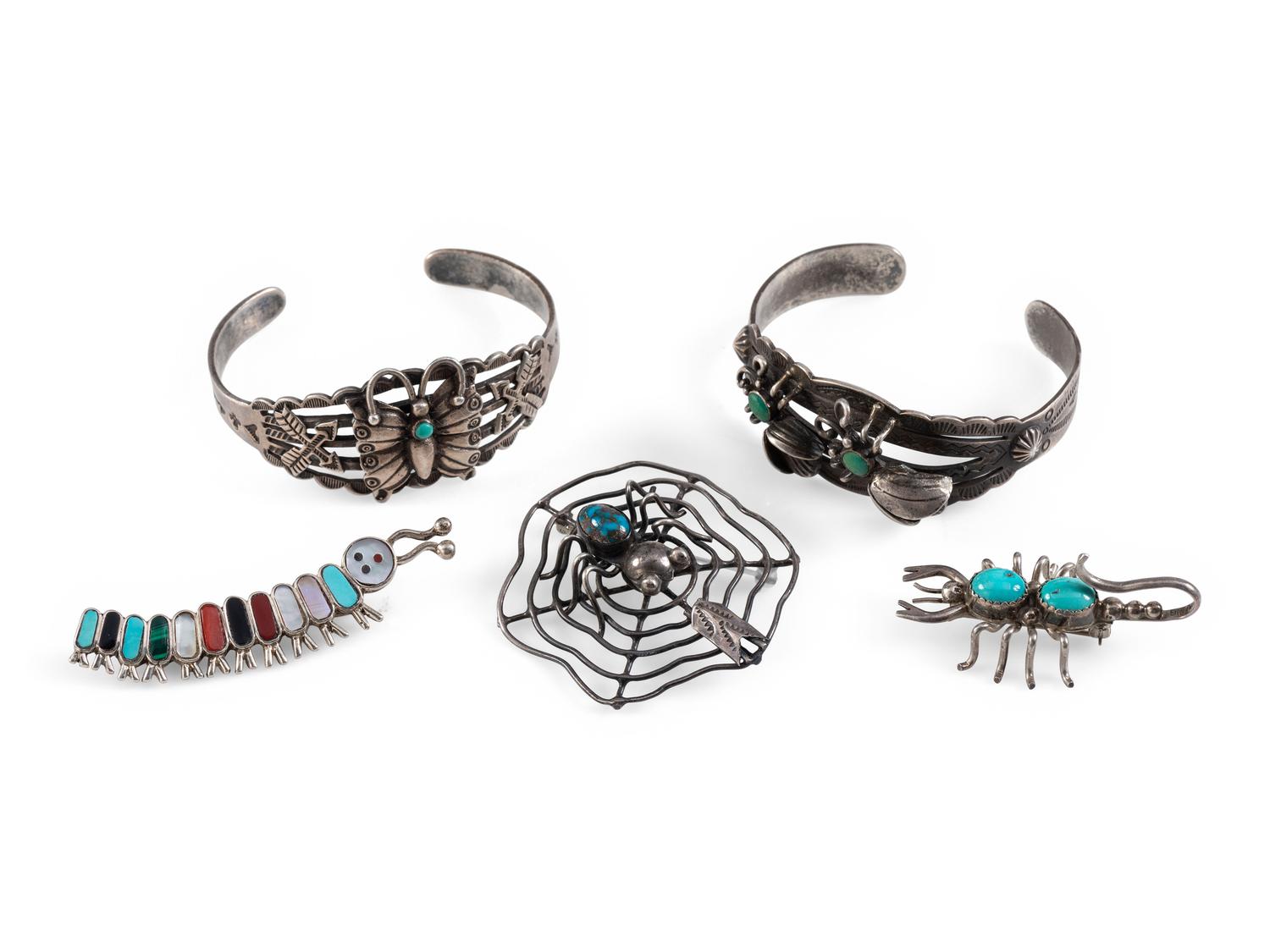 Navajo and Zuni Bug Themed Jewelry