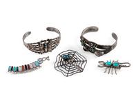 Navajo and Zuni Bug Themed Jewelry