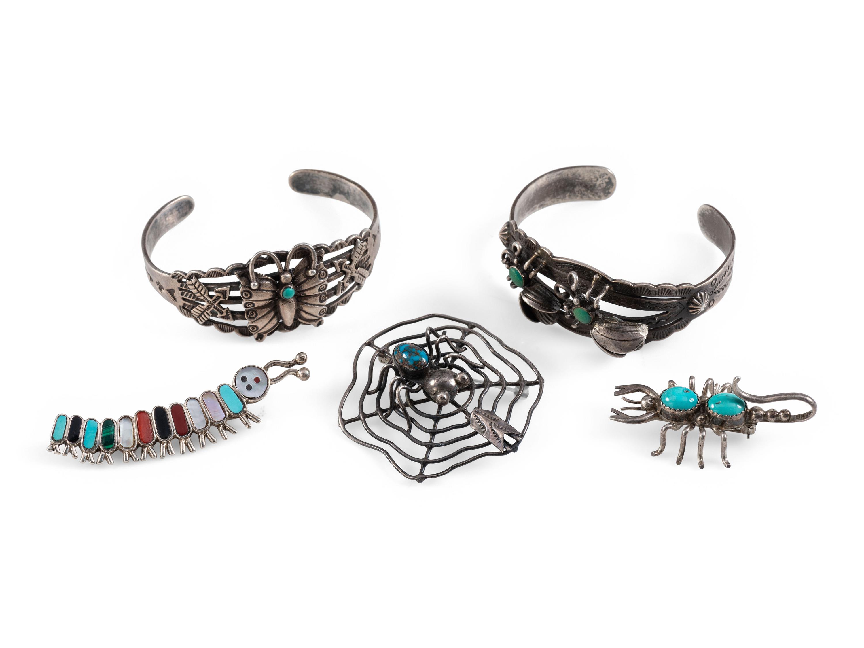 Navajo and Zuni Bug Themed Jewelry
