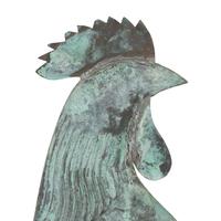 A Patinated and Molded Copper Rooster Weathervane