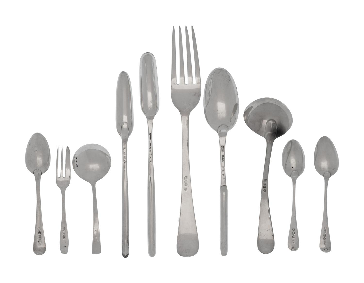 A Collection of English Silver Flatware