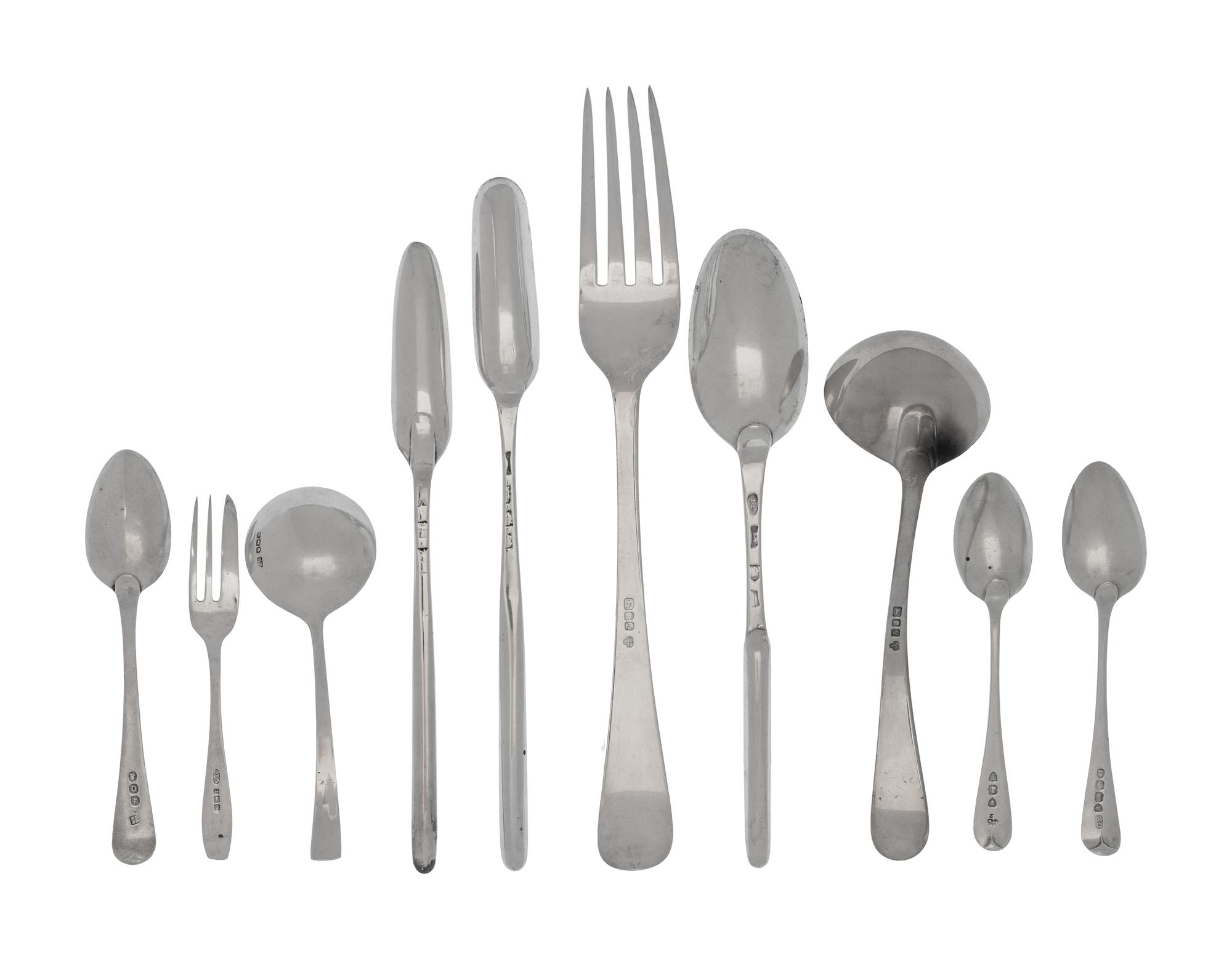 A Collection of English Silver Flatware