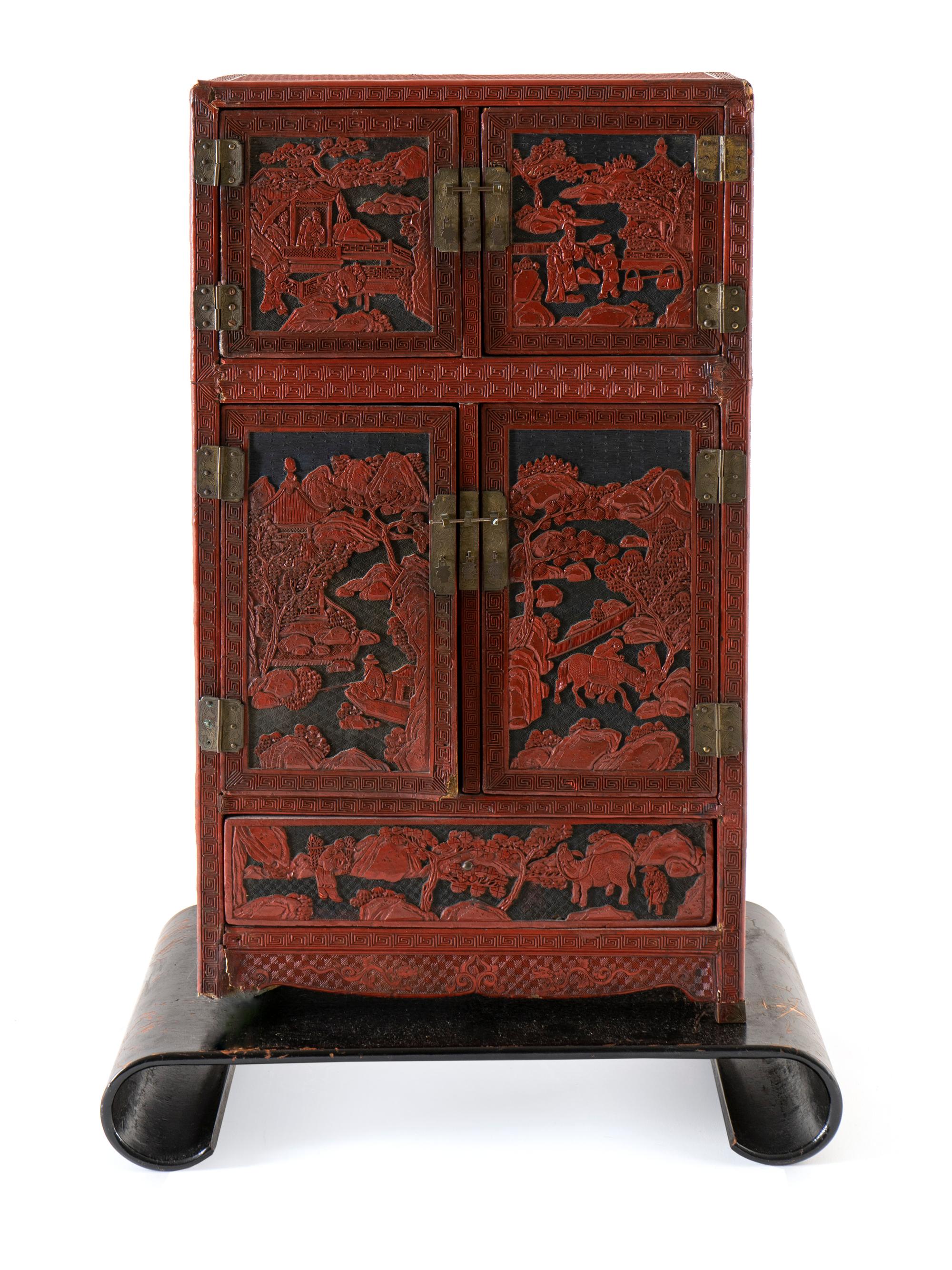 A Chinese Cinnabar Lacquer Kang Cabinet — EARLY 20TH CENTURY