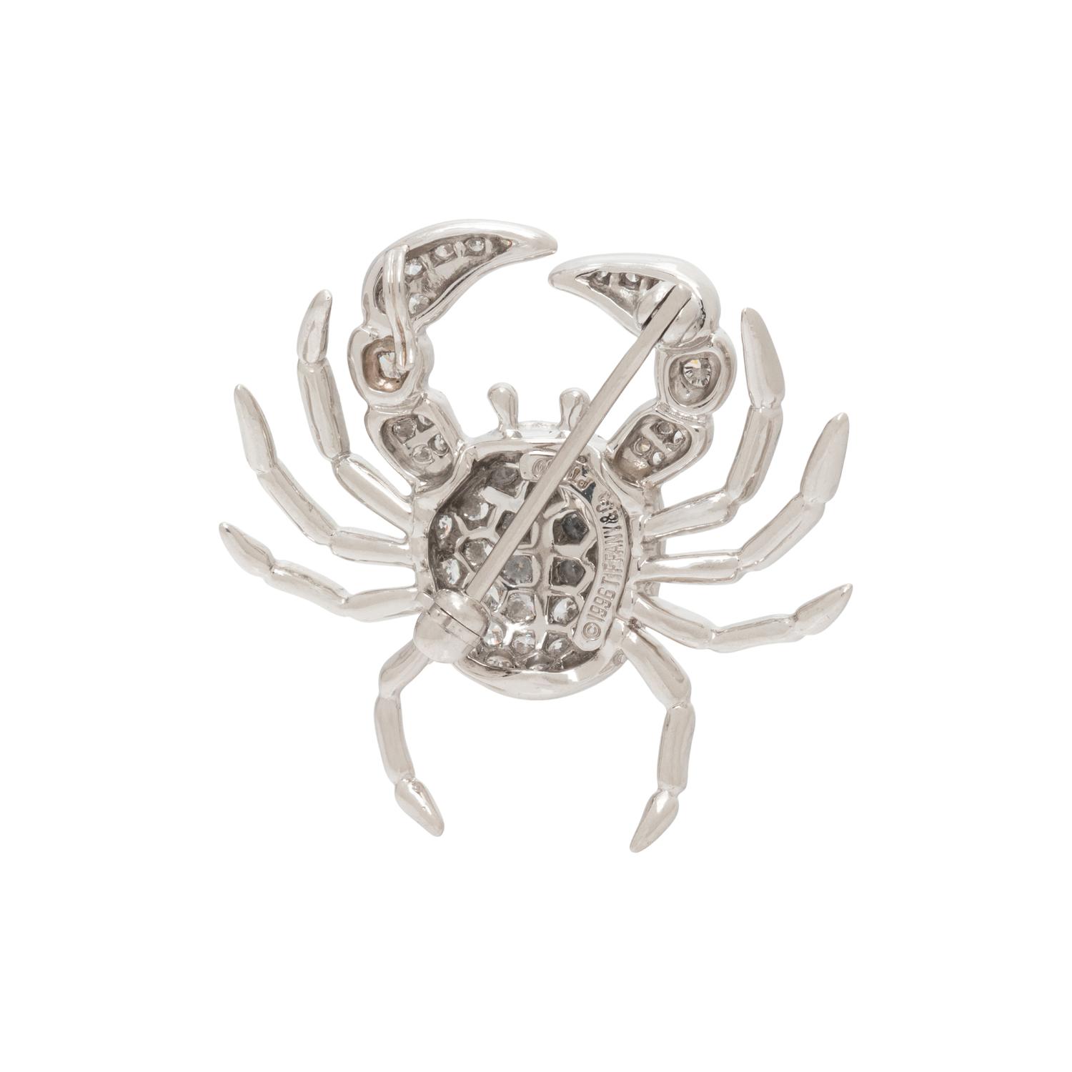 TIFFANY & CO., DIAMOND AND PLATINUM CRAB BROOCH