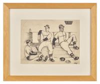 R.B. Kitaj (American, 1932-2007) — Untitled (Baseball Players)