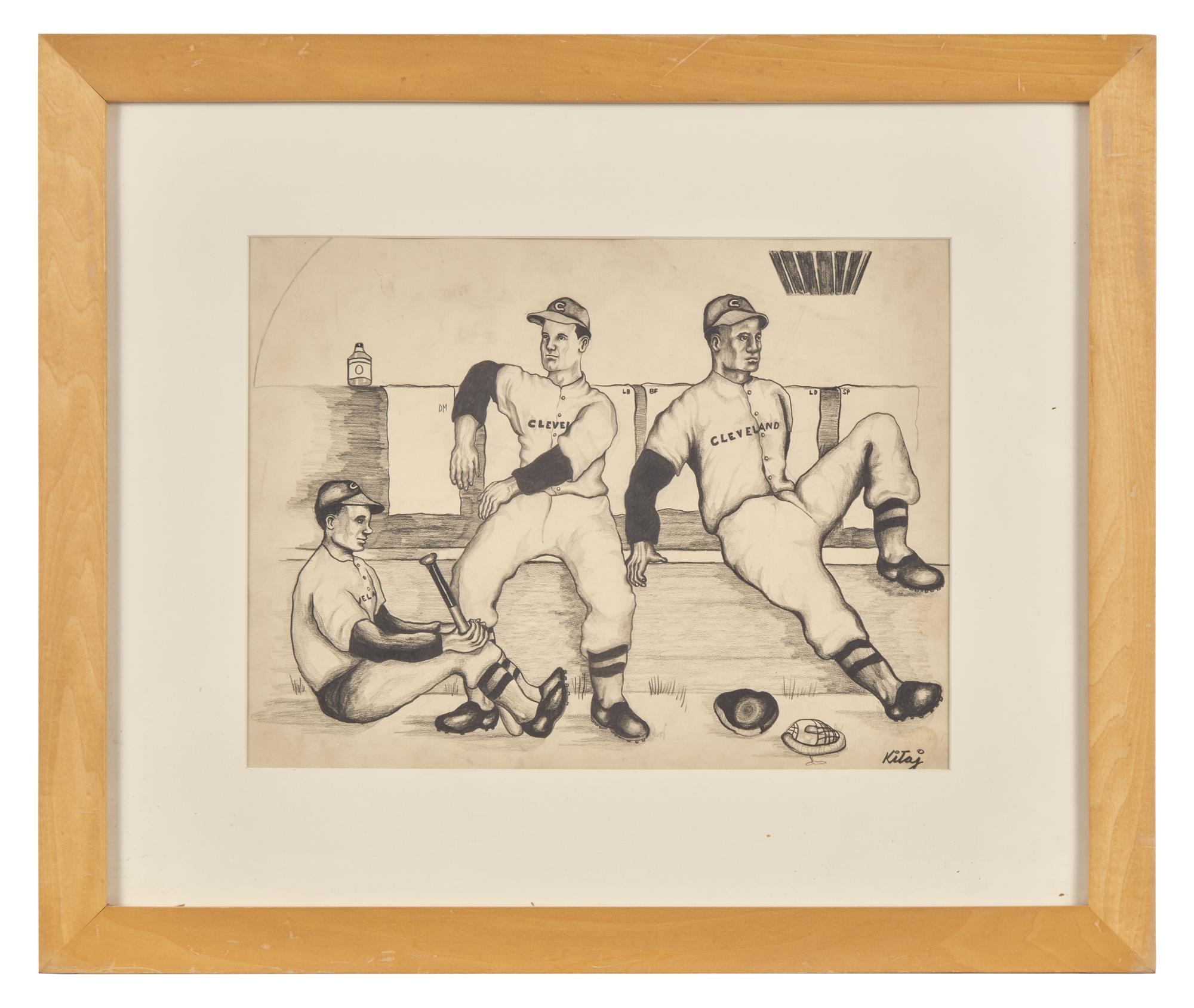 R.B. Kitaj (American, 1932-2007) — Untitled (Baseball Players)