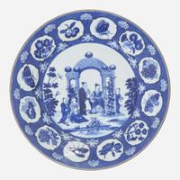 Three Chinese export porcelain blue and white dishes 青花瓷三件 Qianlong period ? ??