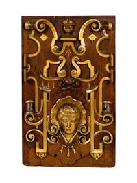 Six Italian Carved Walnut and Parcel Gilt Panels