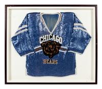 A Sequined Chicago Bears Jersey Presentation Formerly Displayed at Mike Ditka’s Restaurant