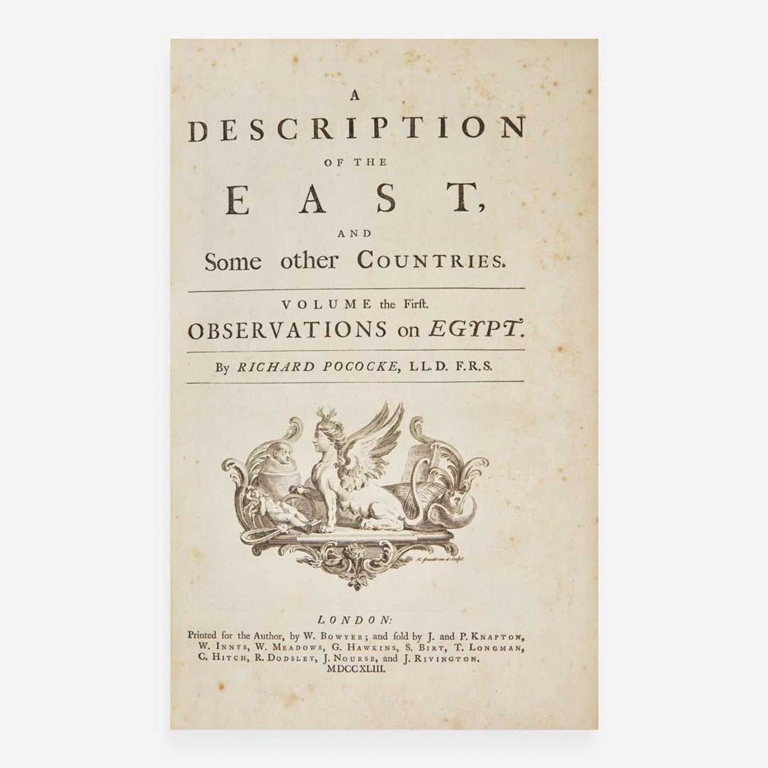 [Travel & Exploration] Pococke, Richard A Description of the East, and Some other Countries