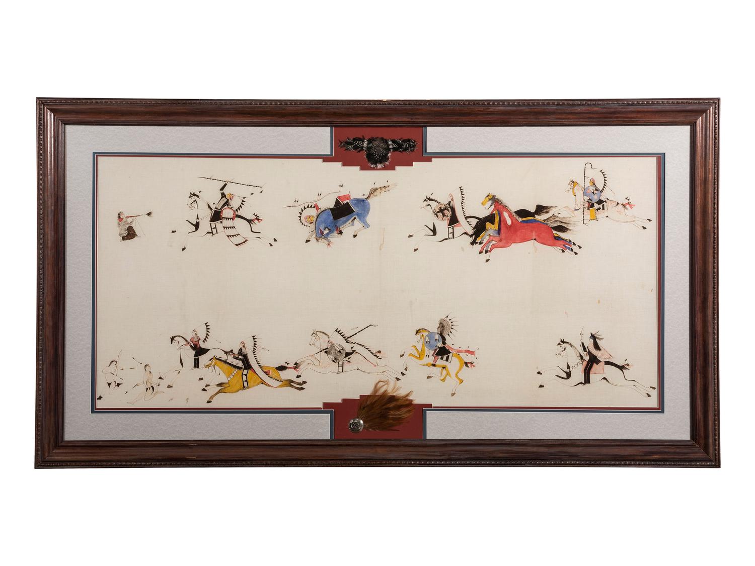 Sioux Painting on Muslin