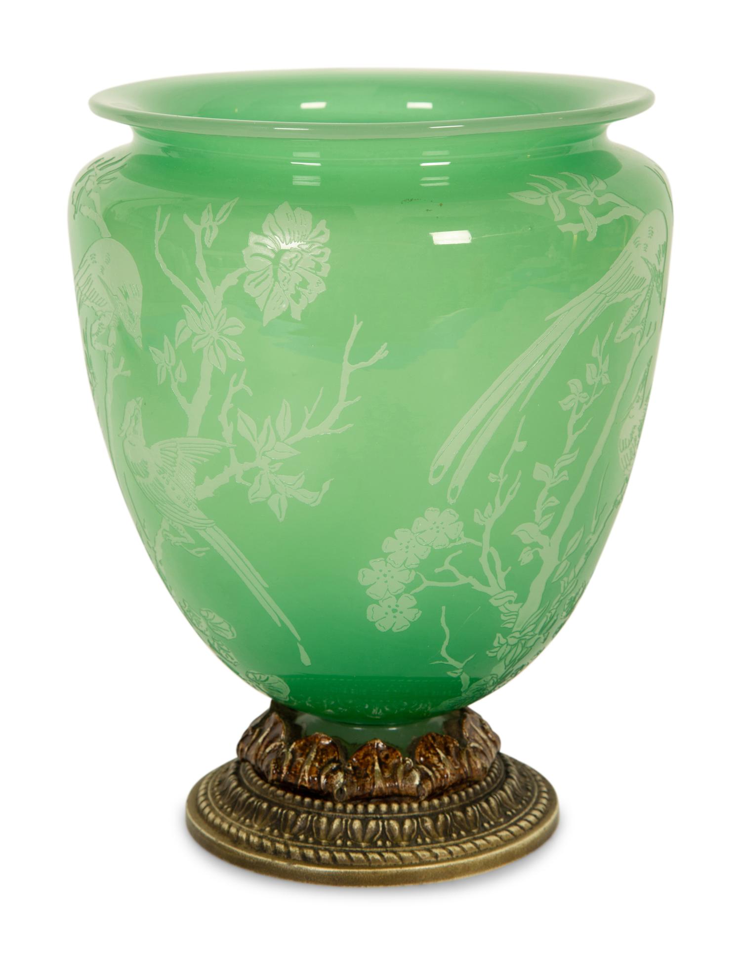 A Steuben Acid-Cut Glass Vase