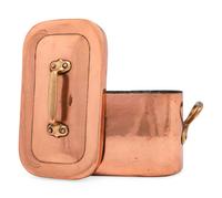 A French Copper Daubière with Brass Handles