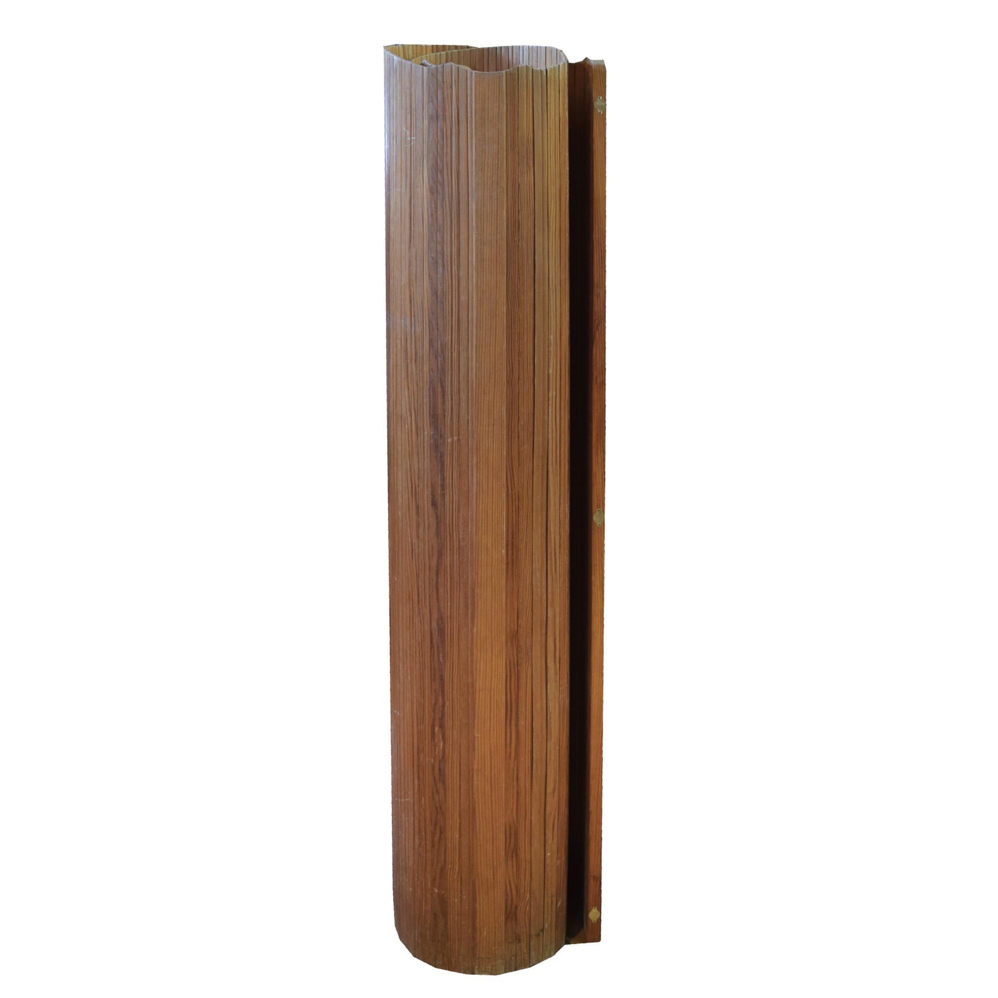 A Rolling Floor Screen or Room Divider 52" W x 1" D x 59" H — France, Mid-20th Century