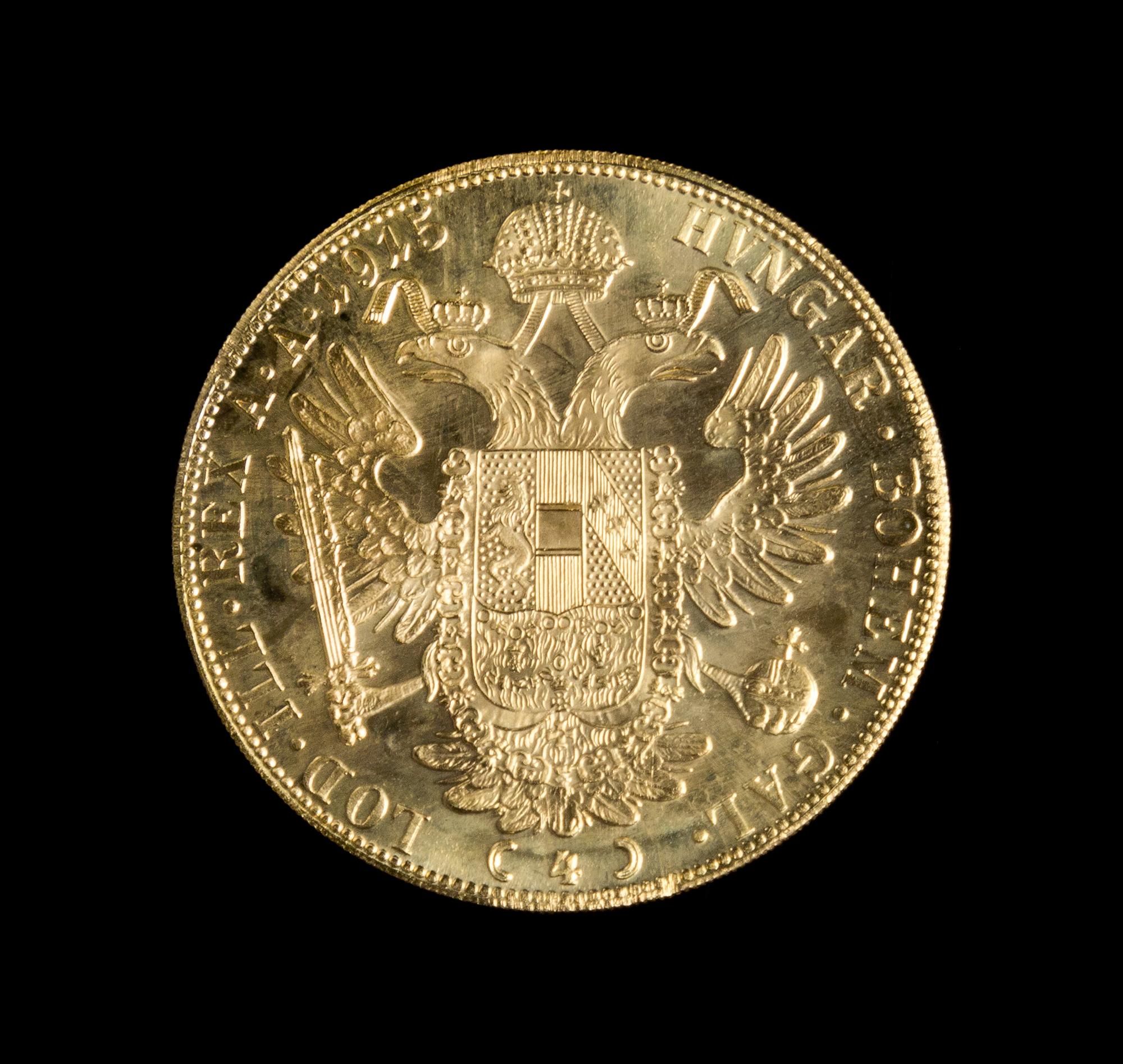 An Austro-Hungarian 1915 Four-Ducat Gold Coin