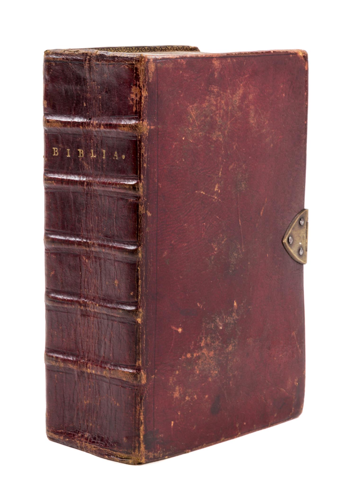 (BIBLE, SWEDISH) Biblia. Thet ar. Stockholm, 1674. First edition. Complete with an engraved title page by Isebrandus Compostell.