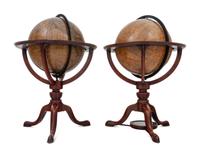 An Associated Pair of Regency Twelve-Inch Terrestrial and Celestial Library Globes
