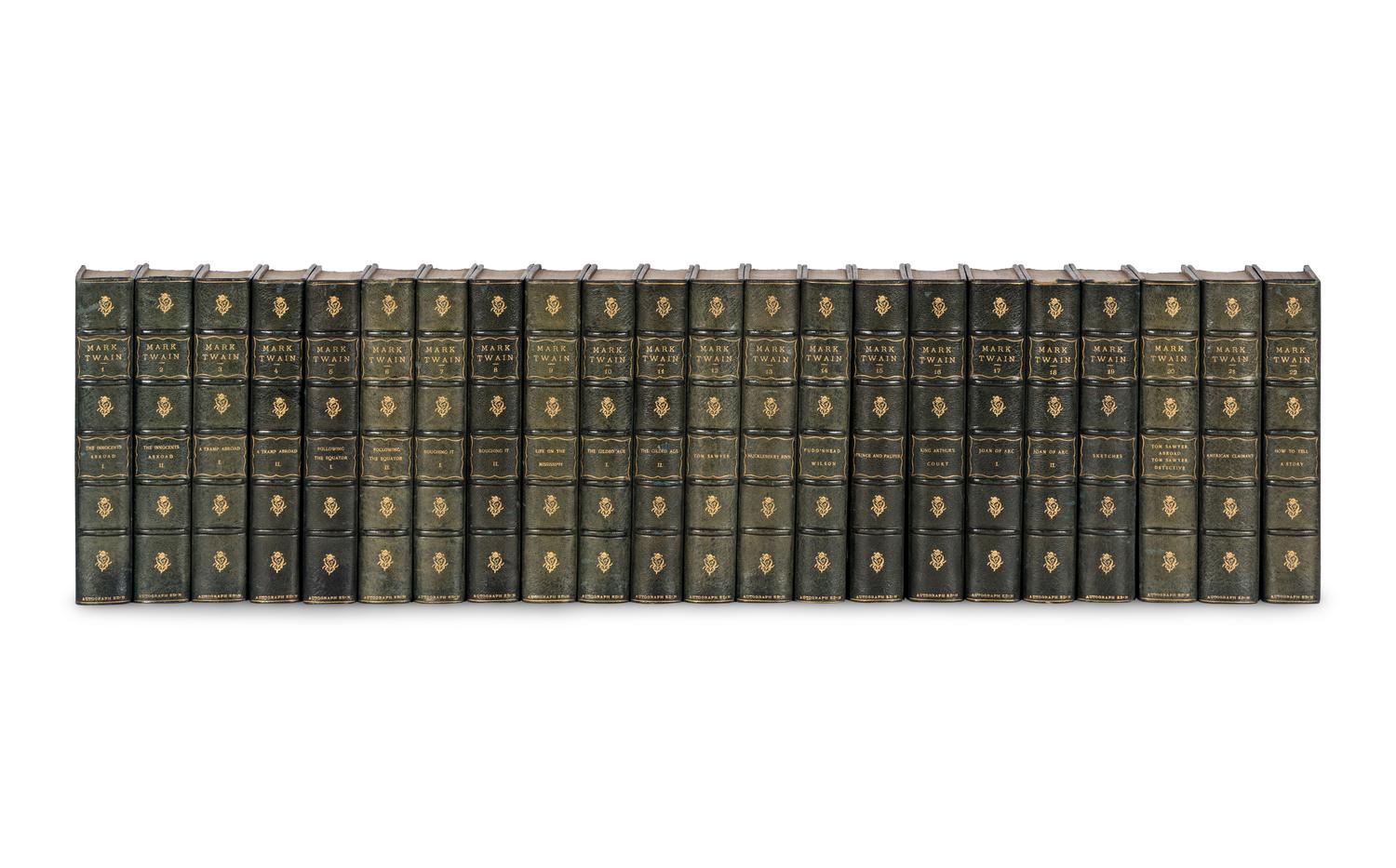 [BINDINGS]. CLEMENS, Samuel Langhorne ("Mark Twain") (1835-1910). The Writings of Mark Twain . Hartford, CT: American Publishing Co., 1899.